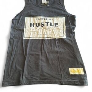 Hustle State of Mind Cartel No 5 Los Angeles Graphic Tank Top Mens Medium Black